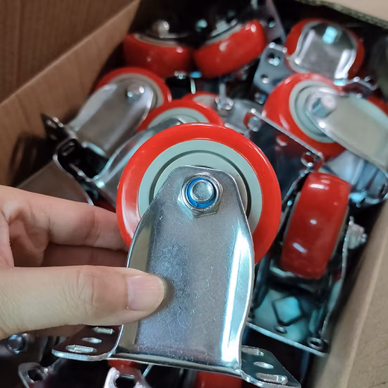 Fornecedor Amazon Placa giratória de 3/4/5 polegadas com travamento de placa giratória de PVC/PU Rodízios industriais pesados ​​com freio de segurança