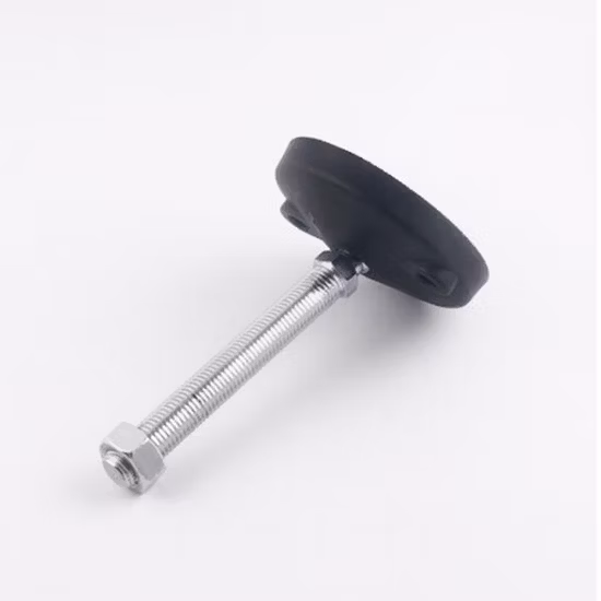 Rodízio de placa para serviço pesado Pés ajustáveis ​​Peças do transportador Acessórios Pernas de nivelamento de metal Pés giratórios de nylon ajustáveis ​​para perfil de alumínio com ranhura em T